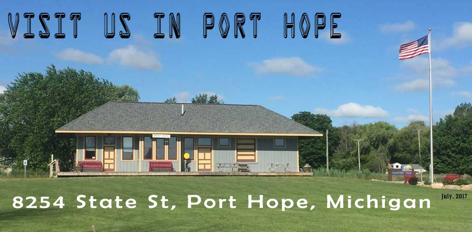 The Port Hope Depot - a restored train station adjacent to Stafford County Park, Port Hope, Michigan.